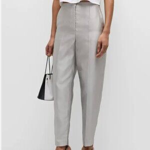 Theory Tapered Slim Pants in Metallic Silk Twill